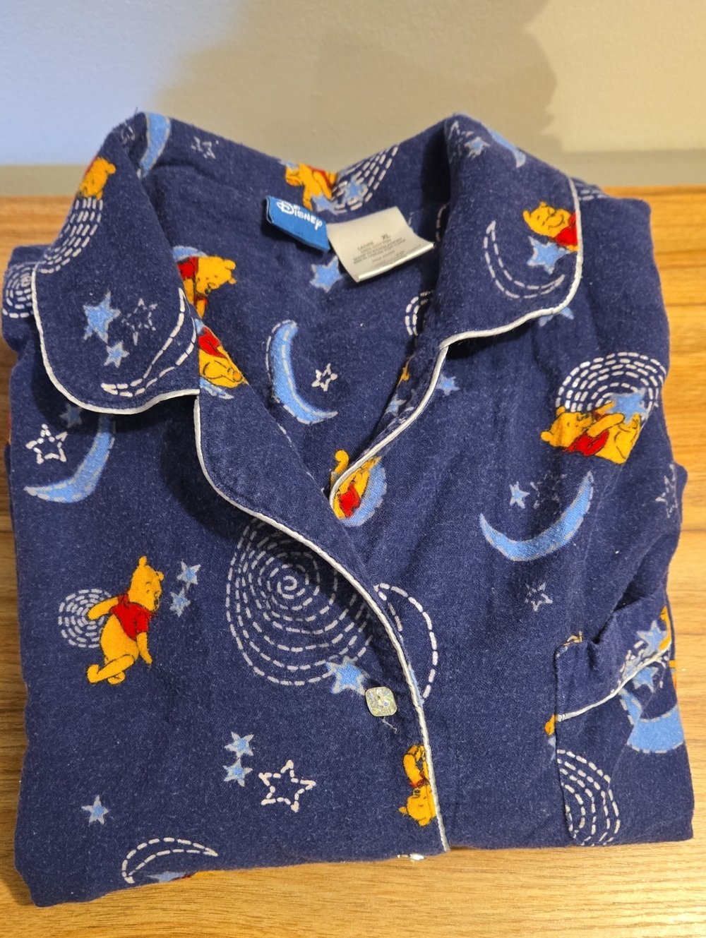 Winnie The Pooh Disney Vintage Flannel 100% Cotton 1990 Pjs Pajamas Set L/XL